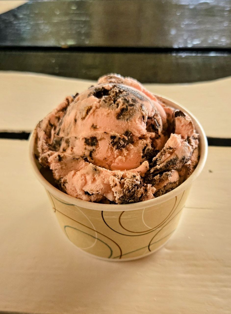 Closeup of the ice cream from Great Brook Farm